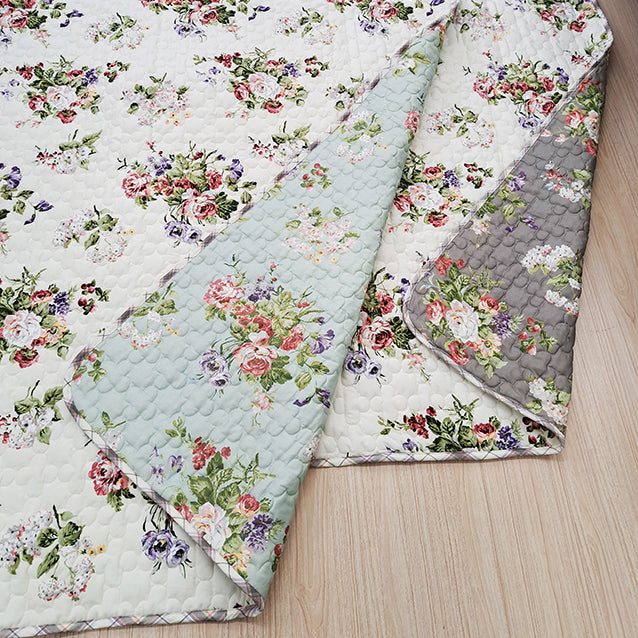 【LAURA ASHLEY】ローズモア　キルトマルチカバー　S　130cm X 190cm（メーカー希望小売価格￥25,685税込）