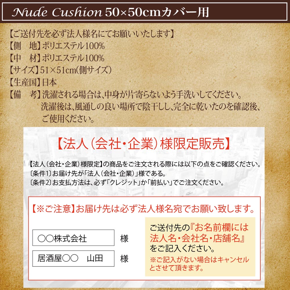 【ヌードクッション10個セット(50×50cm)】クッション ヌードクッション クッション中身 クッション50x50 枕 ※法人様限定販売