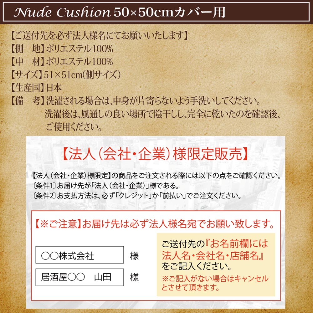 【ヌードクッション30個セット(50×50cm)】クッション ヌードクッション クッション中身 クッション50x50 枕 ※法人様限定販売