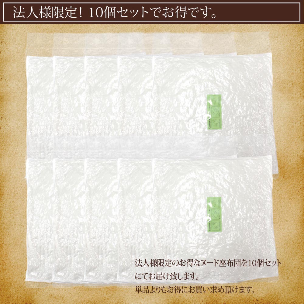 【ヌード座布団10個セット(55×59cm)】クッション ヌードクッション クッション中身 シートクッション 洗える座布団 ※法人様限定販売