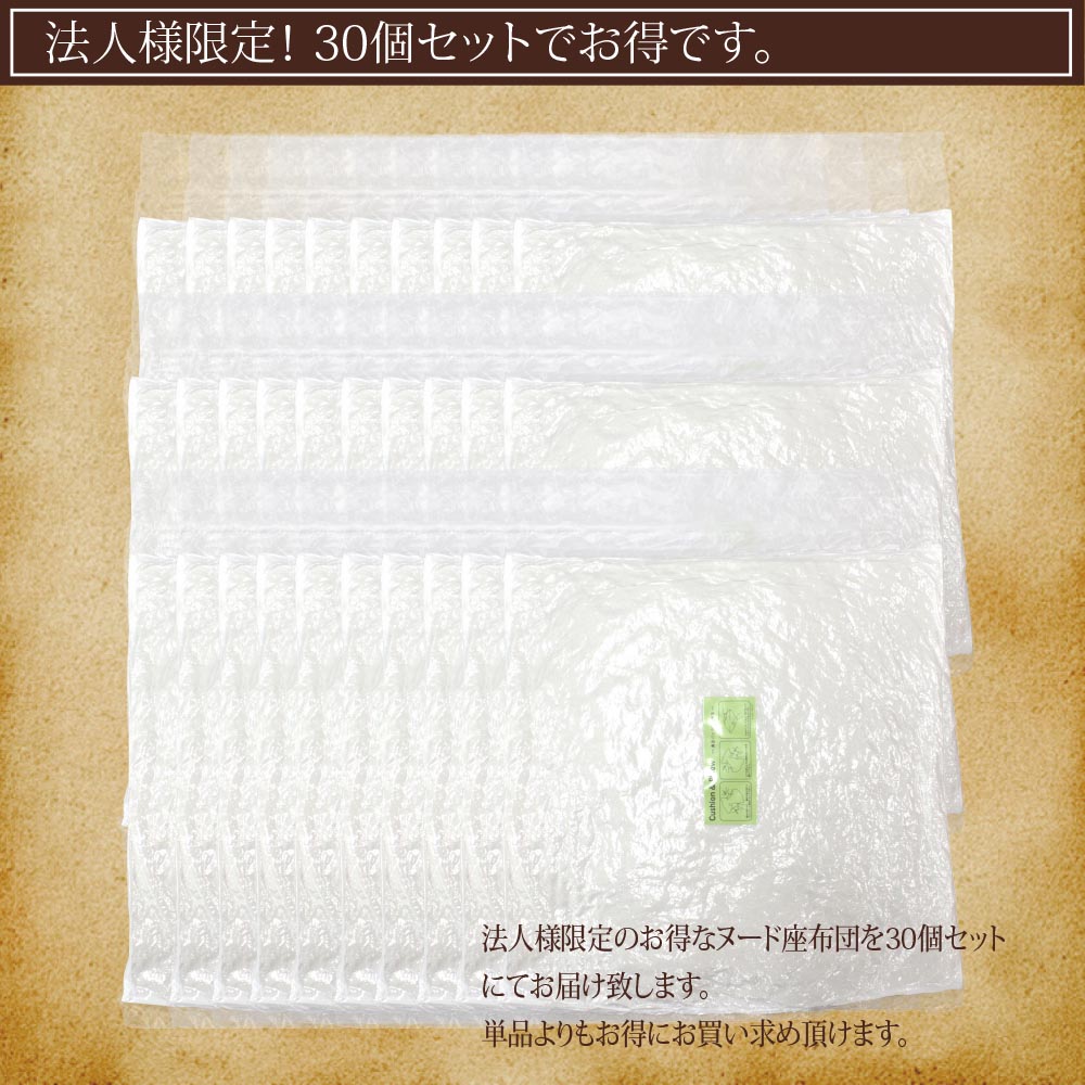 【ヌード座布団30個セット(55×59cm)】クッション ヌードクッション クッション中身 シートクッション 洗える座布団 ※法人様限定販売