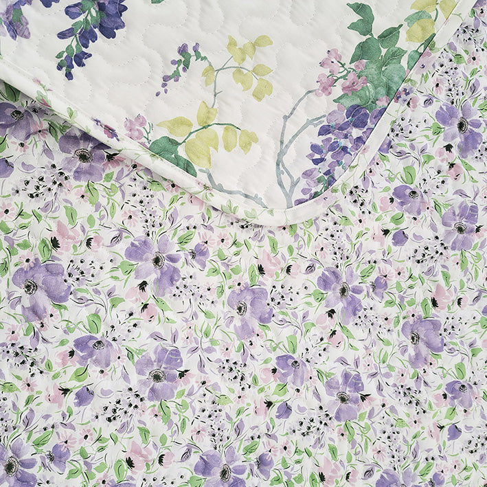 【LAURA　ASHLEY】ウィステリア　キルトマルチカバー　M　190cm X 190cm（メーカー希望小売価格￥35,750税込）