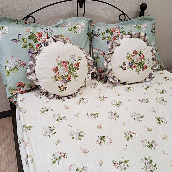 【LAURA ASHLEY】ローズモア　フィッティドシーツ　シングル　100cm X 200cm（メーカー希望小売価格￥17,589税込）