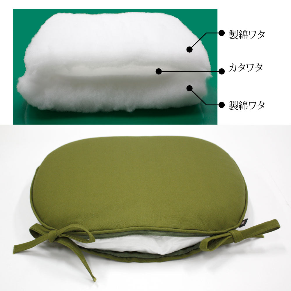 【高品質 帆布無地バテイシート-日本製】クッション クッションカバー クッション中身 シートクッション ひも付き 椅子クッション