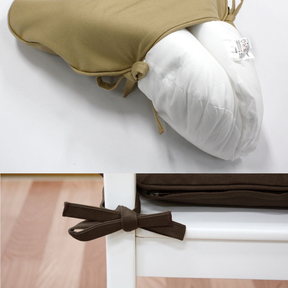 【高品質 帆布無地バテイシート-日本製】クッション クッションカバー クッション中身 シートクッション ひも付き 椅子クッション