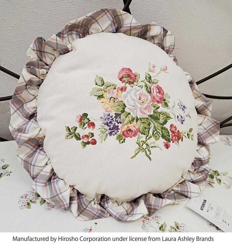 【LAURA ASHLEY】ローズモア　クッション　直径38cm（メーカー希望小売価格￥8,690税込）